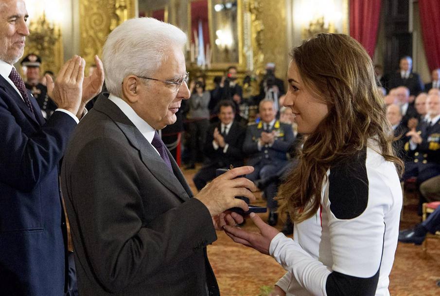Il presidente Mattarella con Sofia Goggia, oro olimpico nella discesa